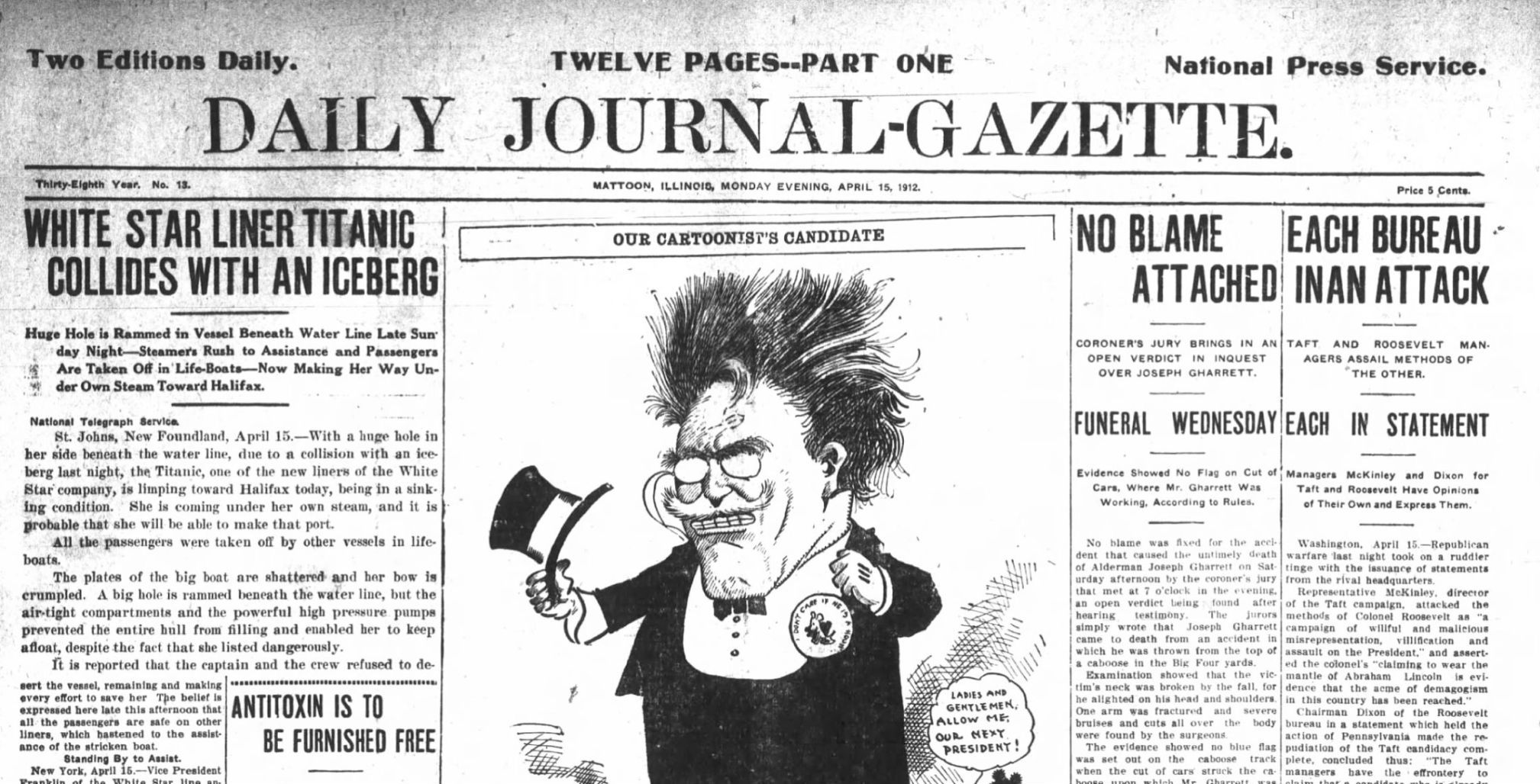 April 15, 1912 - Titanic collides with iceberg